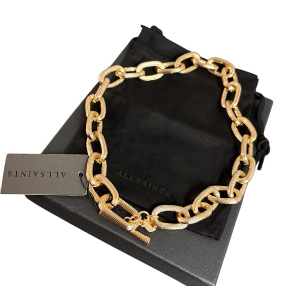 ALLSAINTS Textured Chain Link Toggle Necklace - Picture 4 of 5